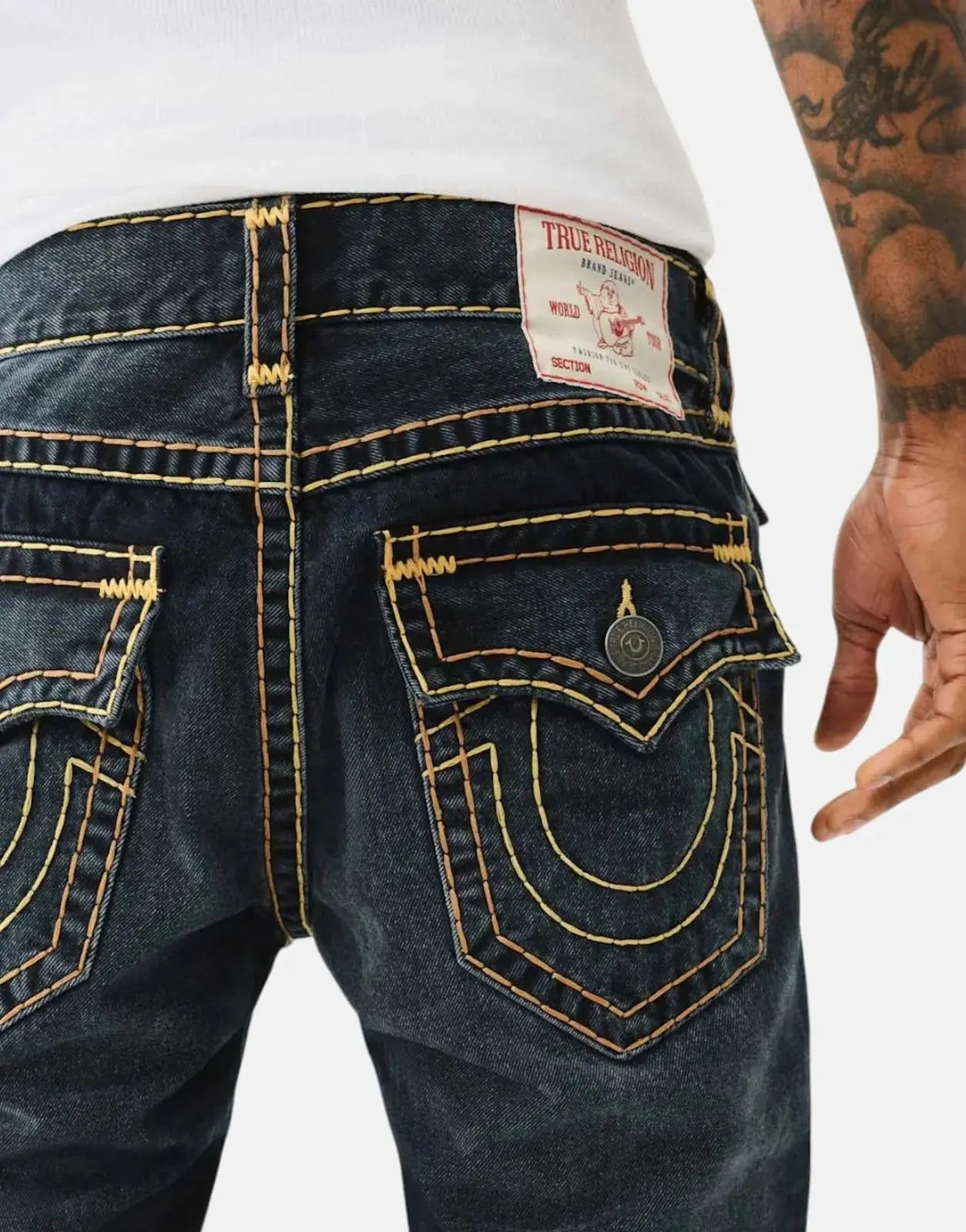 True Religion Rocco Super T Blue Black Wash Jeans - Subwear