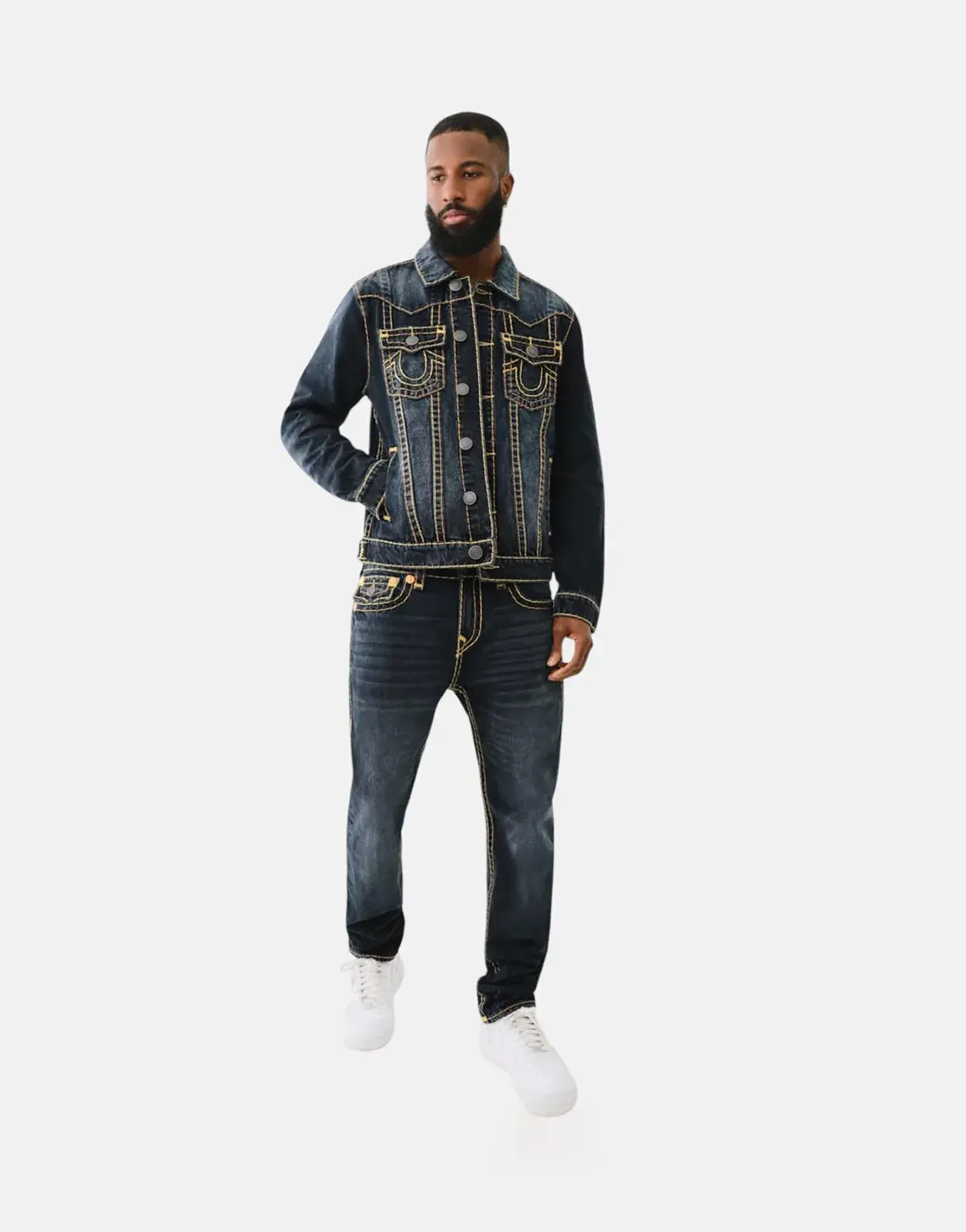 True Religion Rocco Super T Blue Black Wash Jeans - Subwear