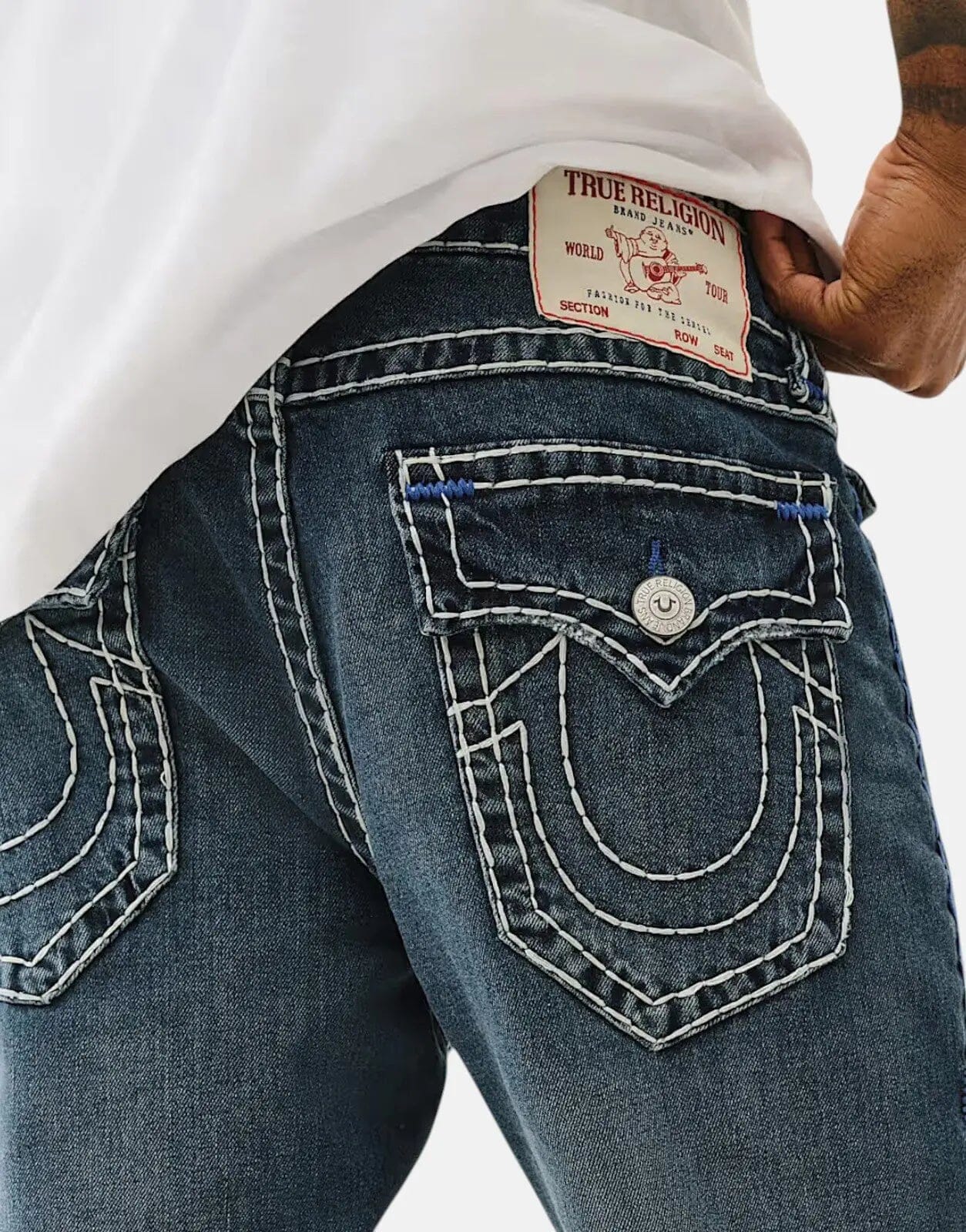 True Religion Rocco Super T Flap Blue Jeans - Subwear