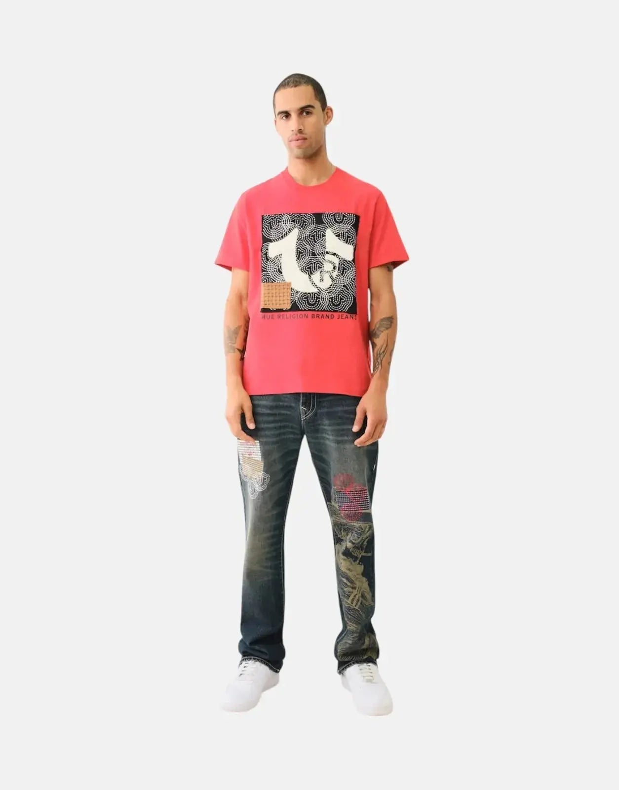 True Religion Sashiko Washed Red T-Shirt - Subwear