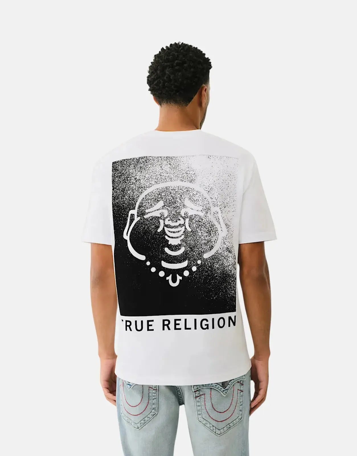 True Religion Ss Buddha Face Flock T-Shirt True Religion