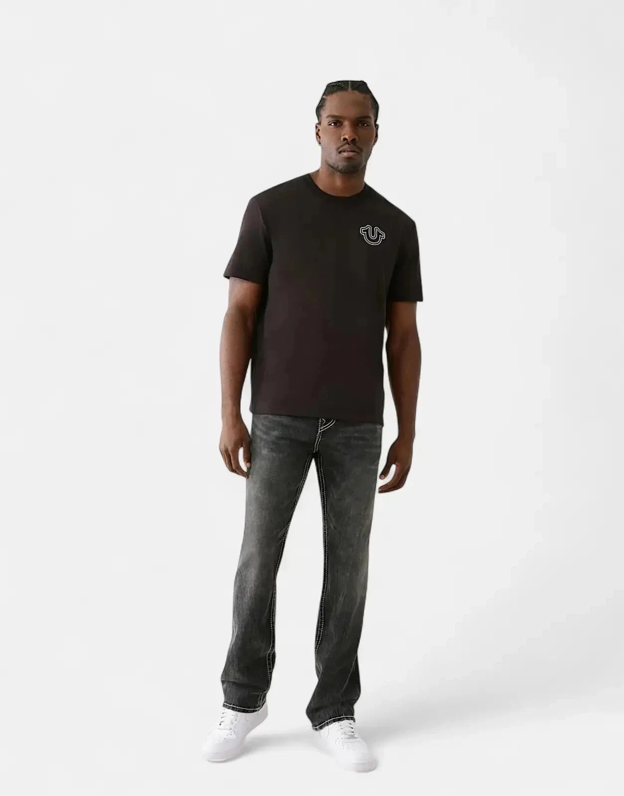 True Religion Ss Puff Stitch T-Shirt Black - Subwear