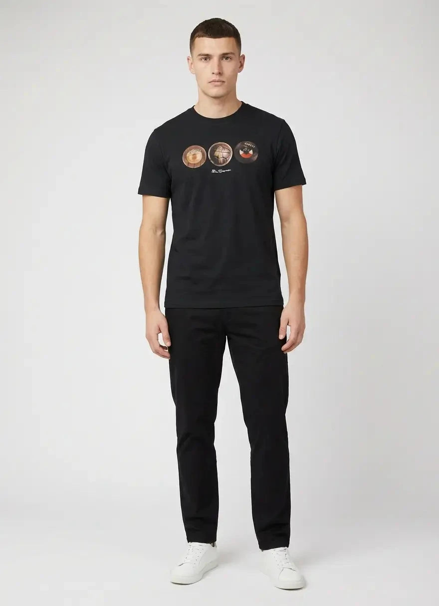 Ben Sherman 3 Ball 260G Black T-Shirt - Subwear