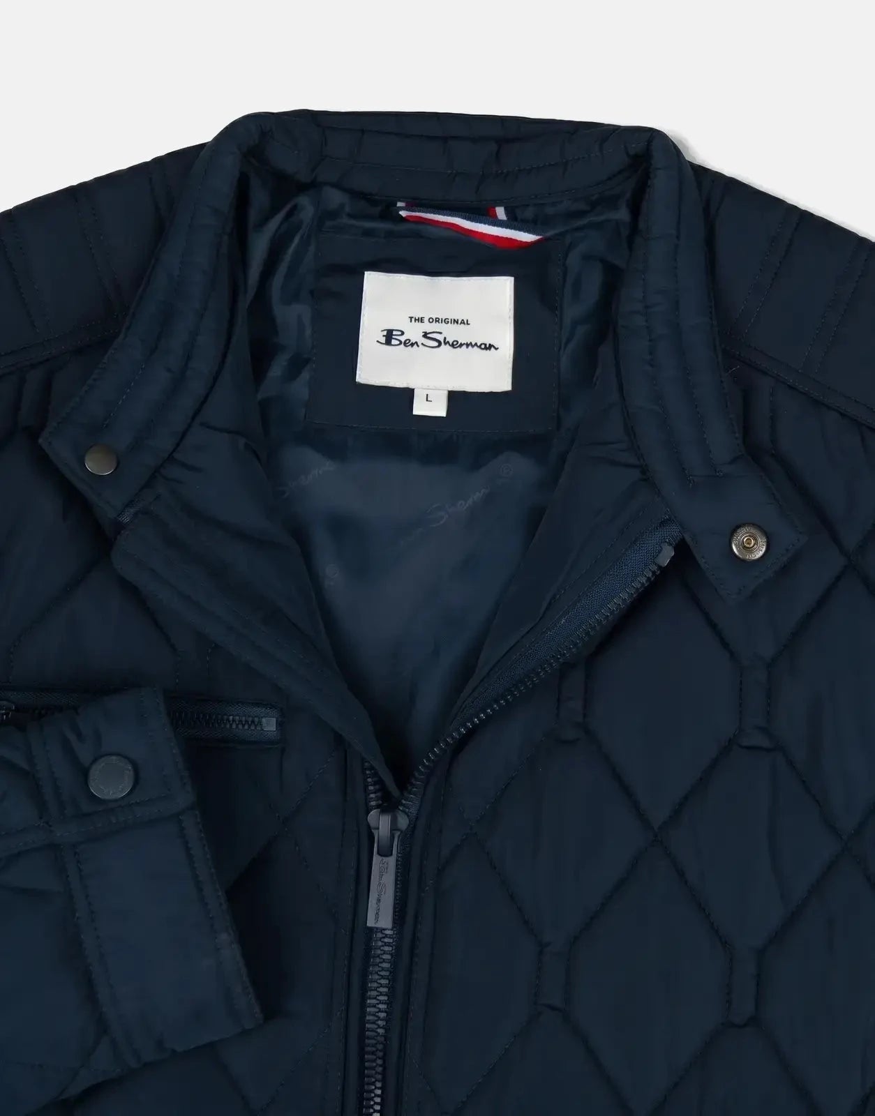 Ben Sherman Quilted Blue Bomber Jacket - Subwear