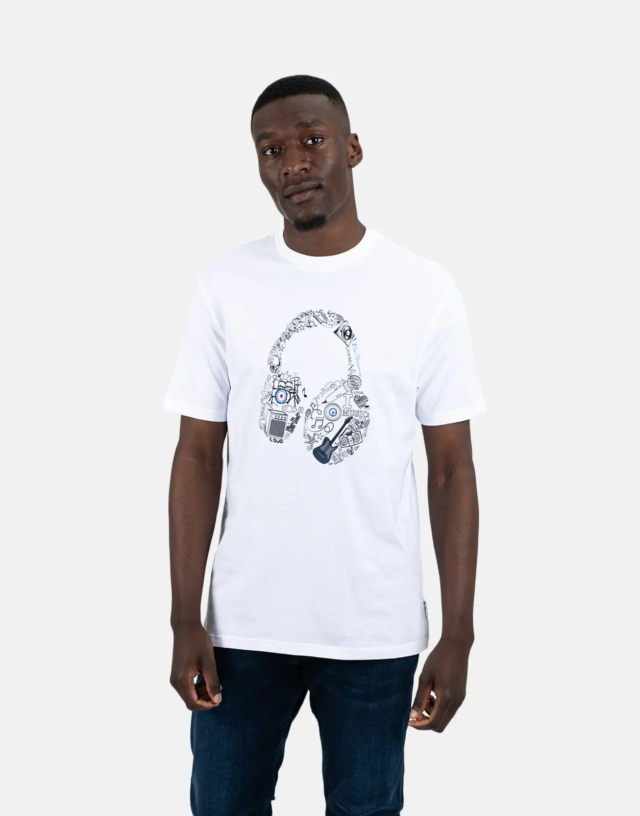 Ben Sherman Typography Headphones White T-Shirt - Subwear