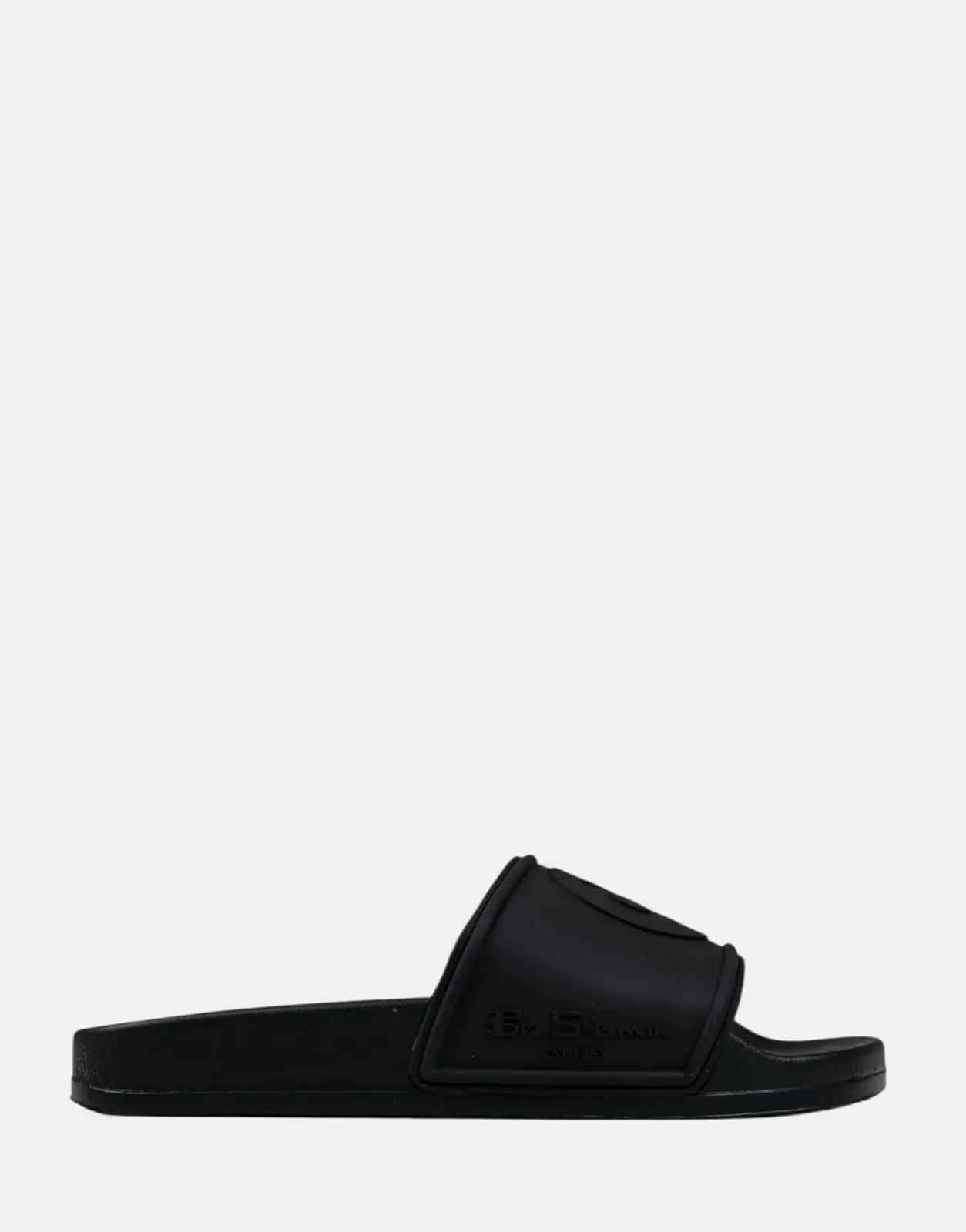 Ben Sherman Target Embossed Black Slides - Subwear