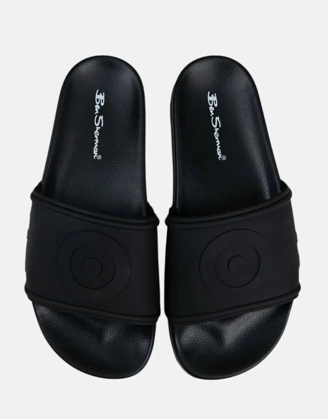 Ben Sherman Target Embossed Black Slides - Subwear