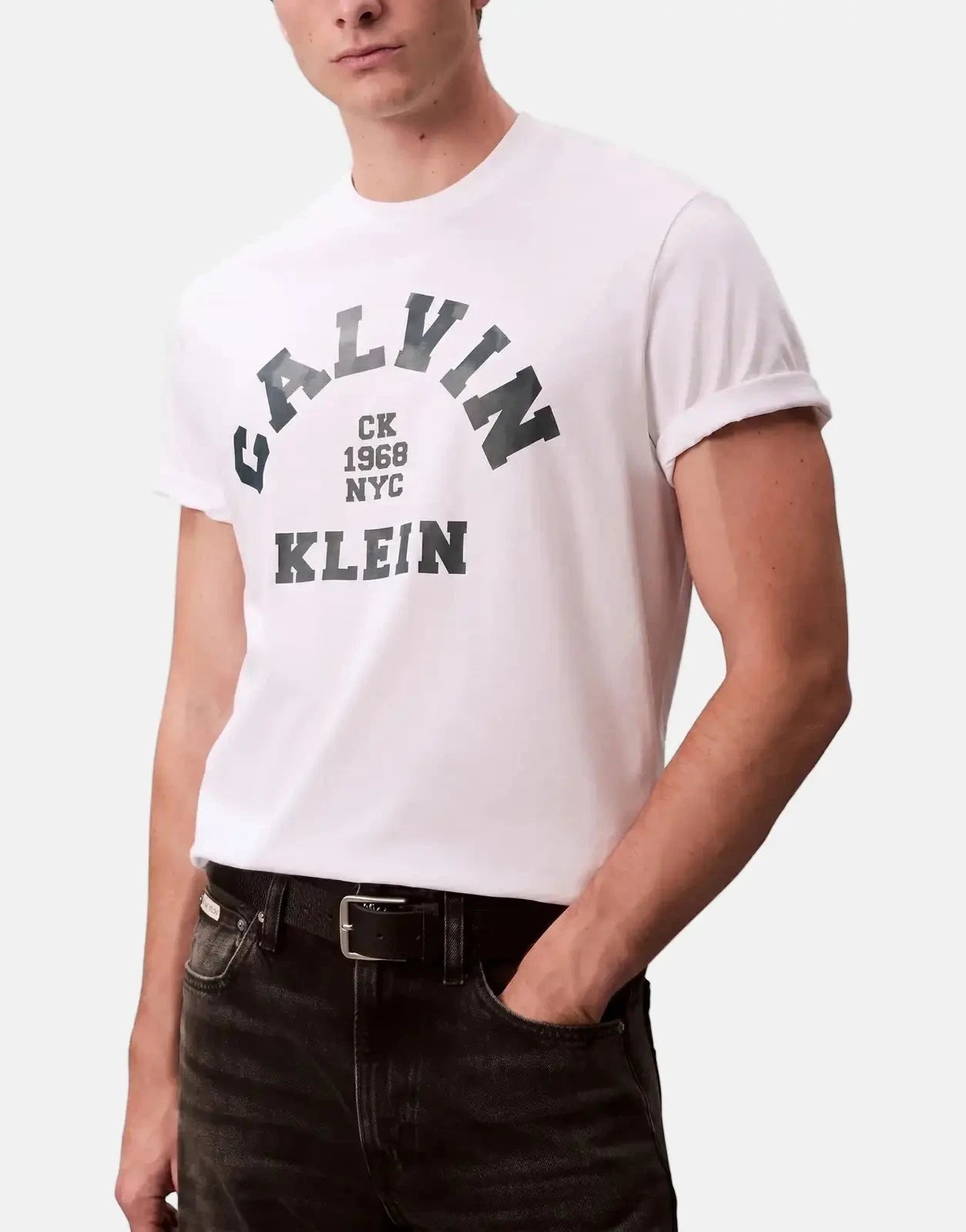 Calvin Klein 20s Calvin College Graphic White T-Shirt - Subwear