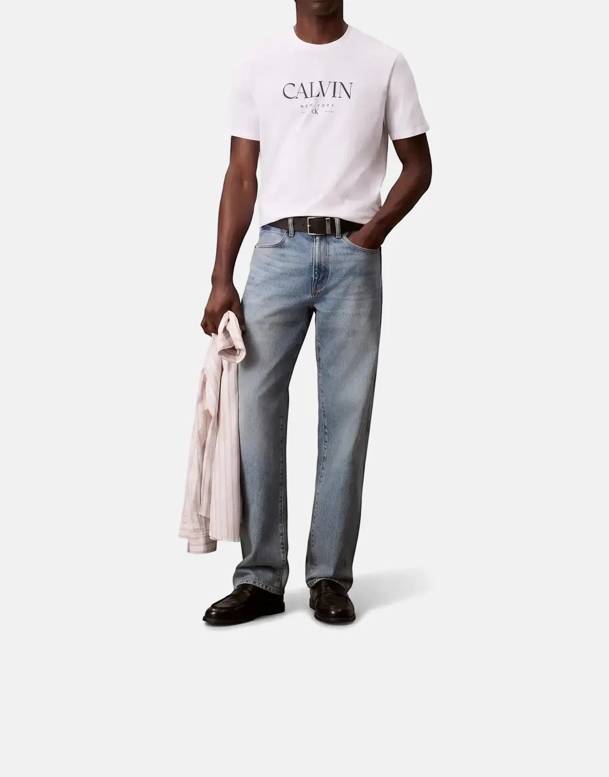 Calvin Klein 20s MSW LN Calvin Graphic White T-Shirt - Subwear