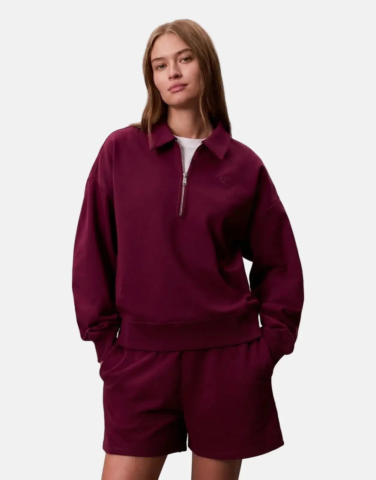 Calvin Klein Archive Terry 1/4 Polo Sweatshirt - Subwear