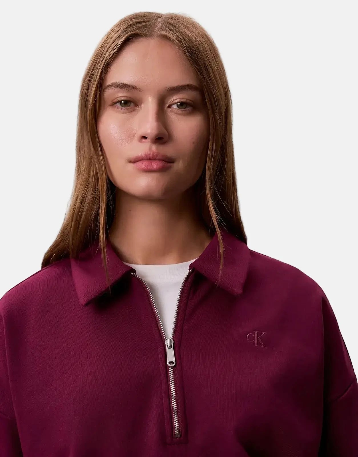 Calvin Klein Archive Terry 1/4 Polo Sweatshirt - Subwear