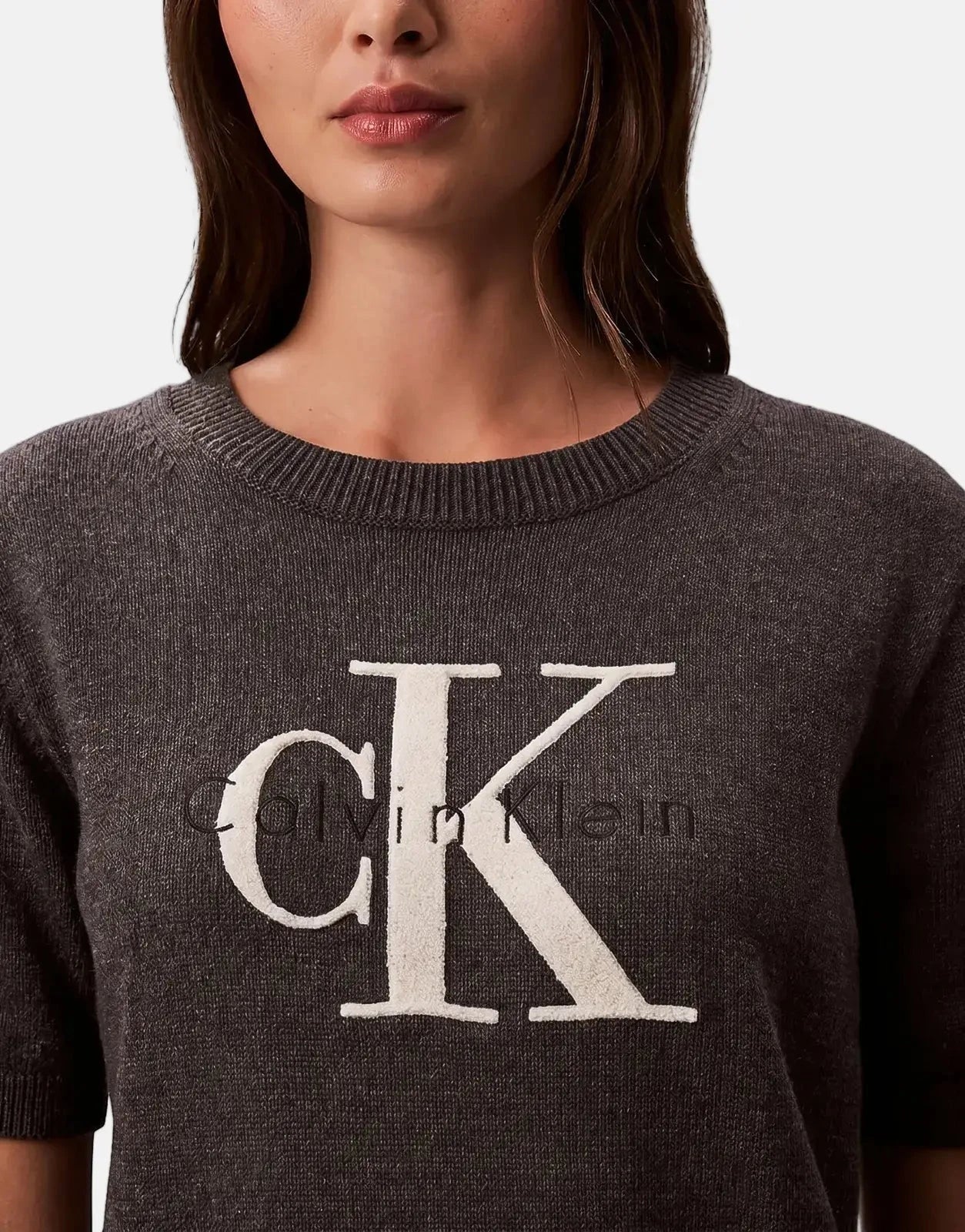 Calvin Klein Chunky Cotton Graphic Charcoal Vest - Subwear