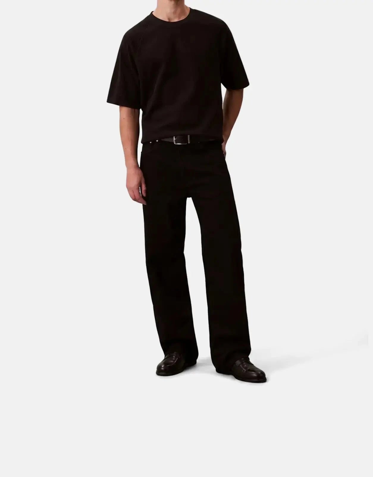 Calvin Klein Cozy Flatback Rib Relaxed Black T-Shirt - Subwear