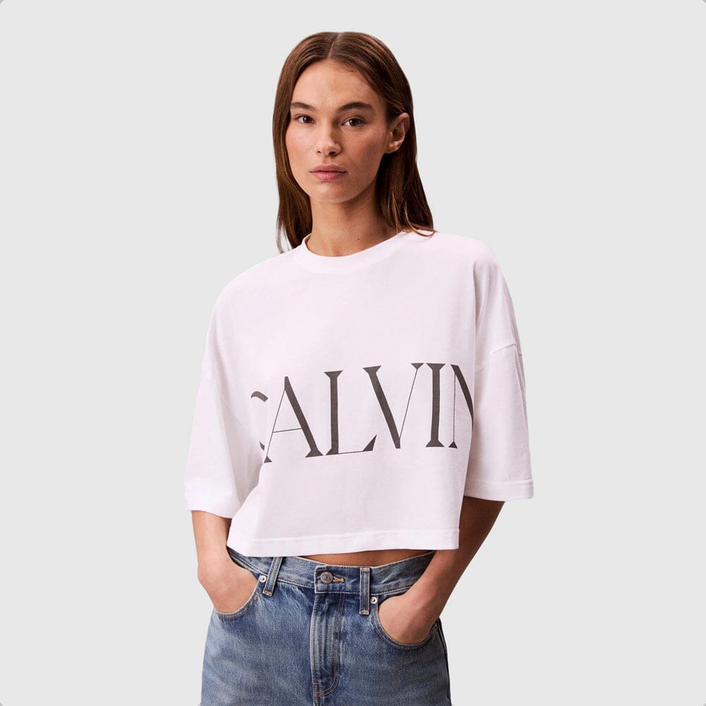 Calvin Klein Cropped Graphic T-Shirt Blush - Subwear