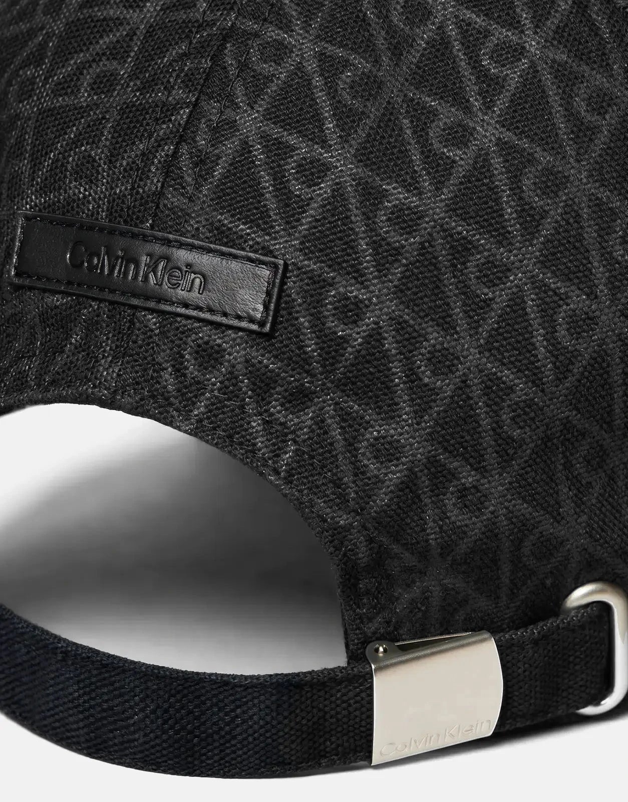 Calvin Klein Emblem Print Black Leather Patch Cap - Subwear
