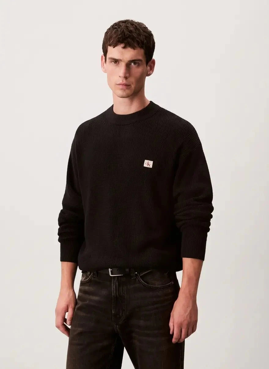 Calvin Klein EZ Cotton Waffle 9GG Black Sweatshirt - Subwear