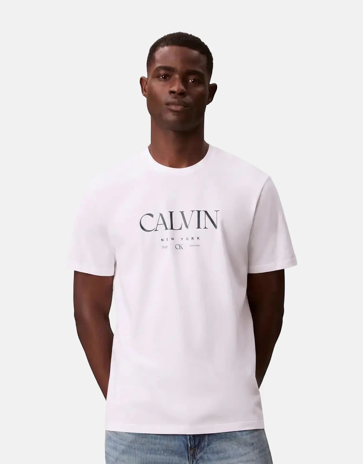 Calvin Klein 20s MSW LN Calvin Graphic White T-Shirt - Subwear