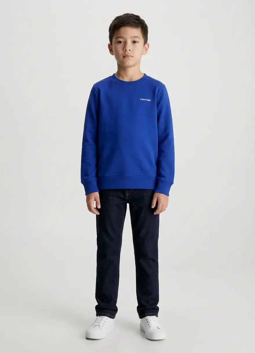 Calvin Klein Kids Chest Inst Logo Regular Blue T-Shirt - Subwear