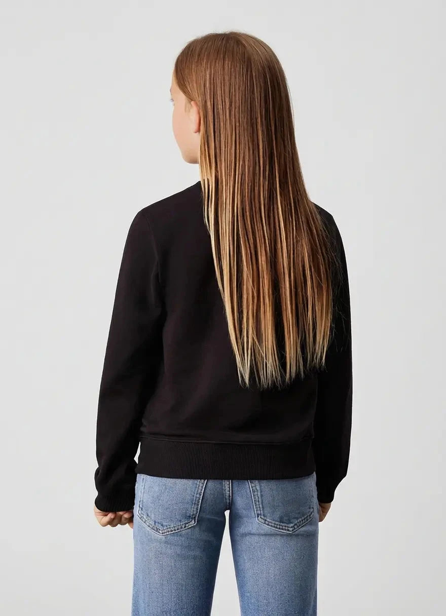 Calvin Klein Kids Monogram Terry Black Sweatshirt - Subwear