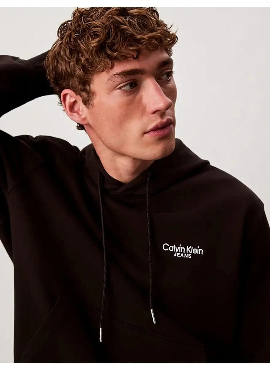 Calvin Klein Logo Back Print Black Hoodie - Subwear