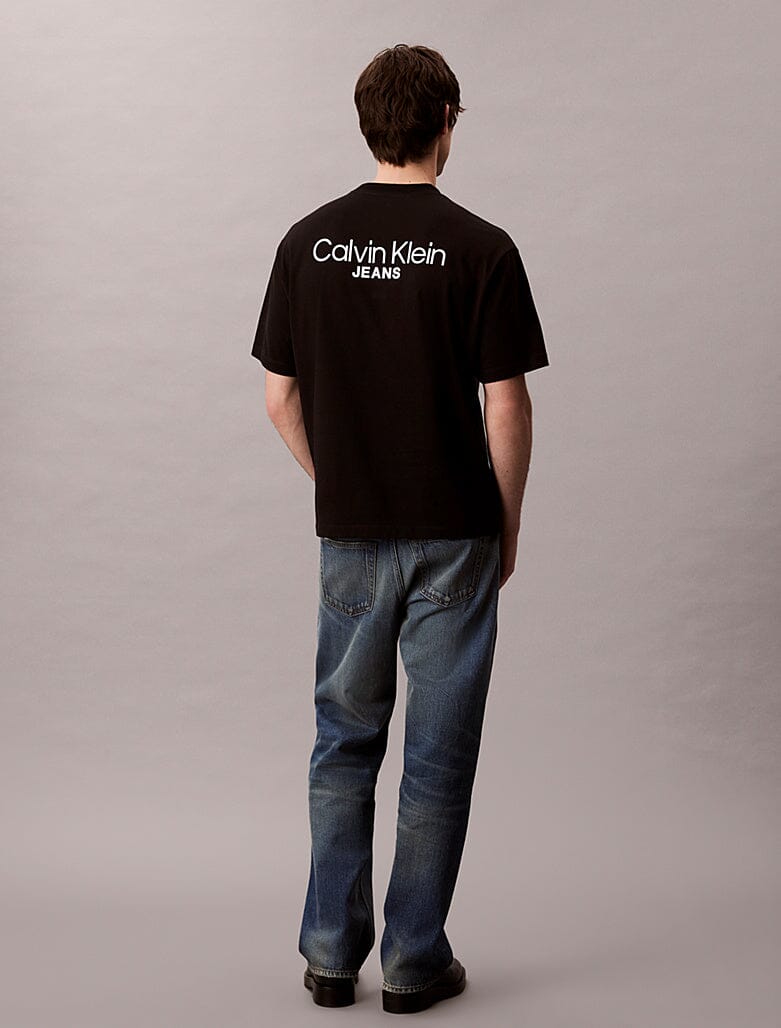 Calvin Klein Logo Back Print T-Shirt Blk - Subwear