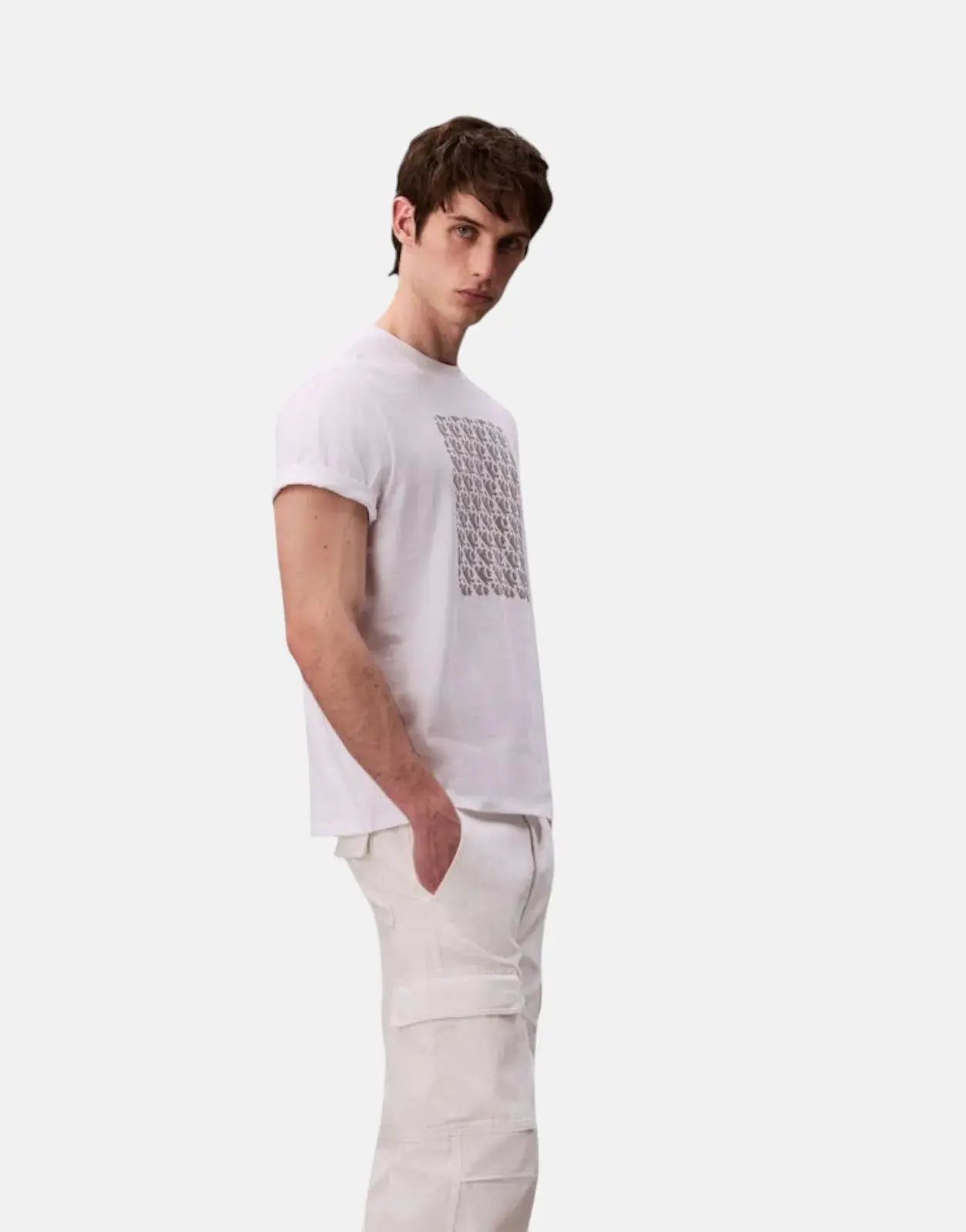 Calvin Klein Macro AOP Puff Graphic White T-Shirt - Subwear