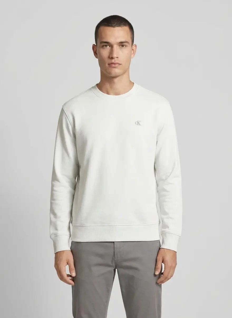 Calvin Klein Monogram Sweatshirt Wht - Subwear