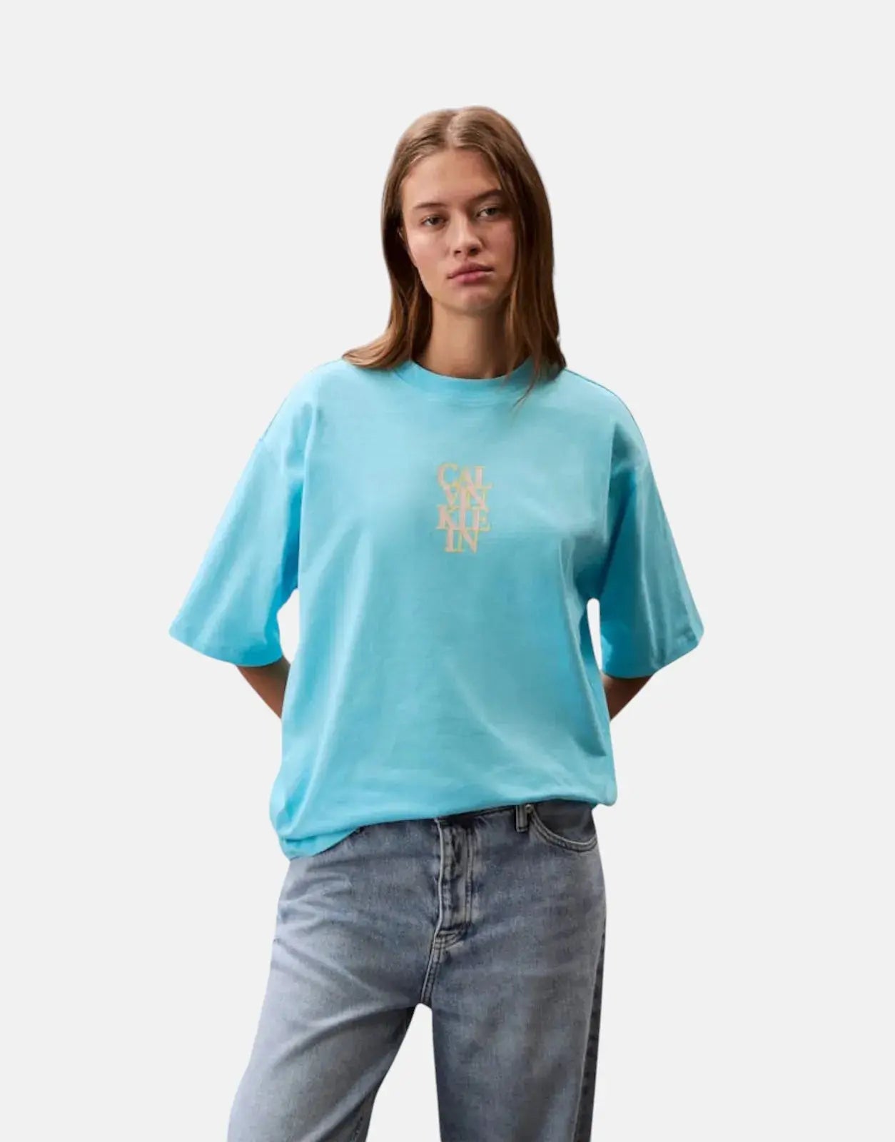 Calvin Klein Oversize Bold Logo Blue T-Shirt - Subwear