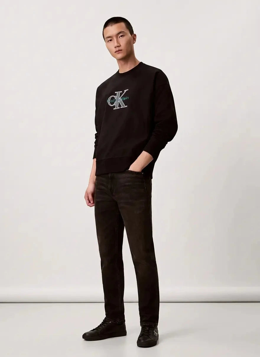 Calvin Klein Premium Tri-Color Monologo Black Sweatshirt - Subwear