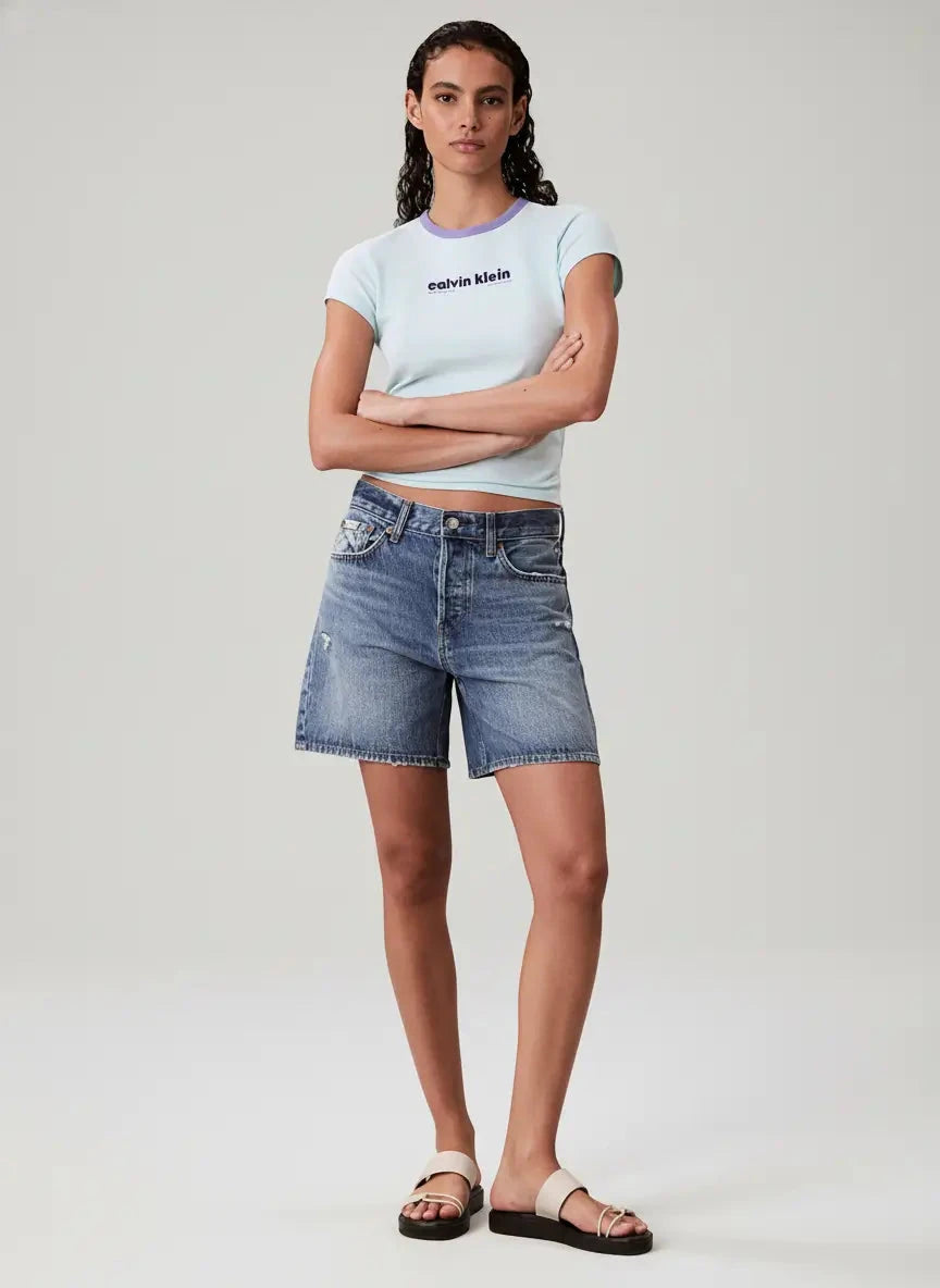 Calvin Klein Retro Light Blue Logo Graphic T-Shirt - Subwear