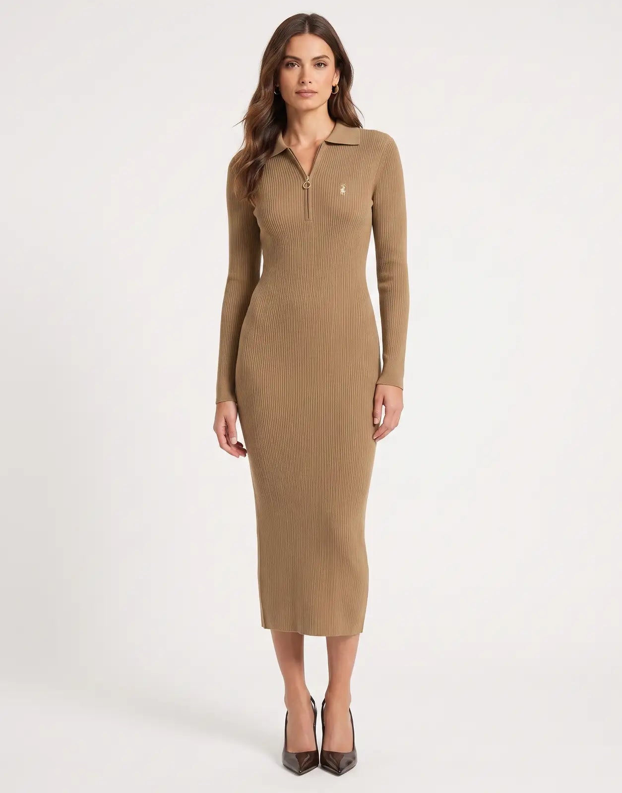 Polo Laya Knit Dress Camel