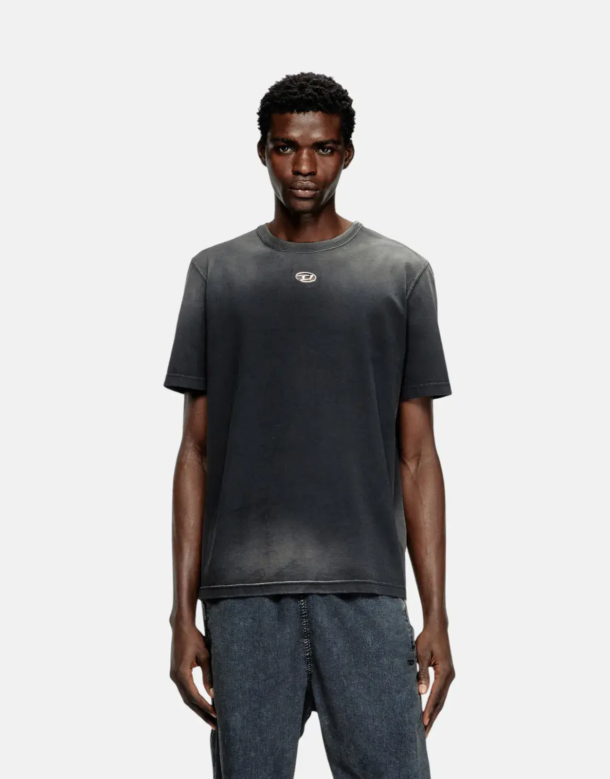 Diesel T-Adjust T1 Men's Grey Cotton T-Shirt Crew Neck