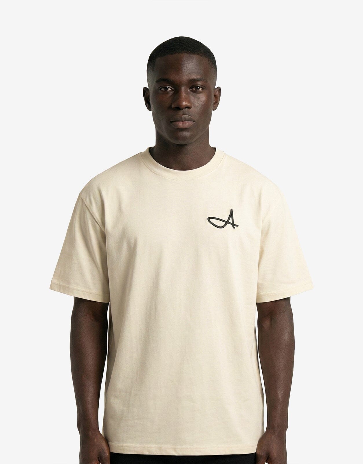 Fade Signature A Boxy Off-White White T-Shirt - Subwear