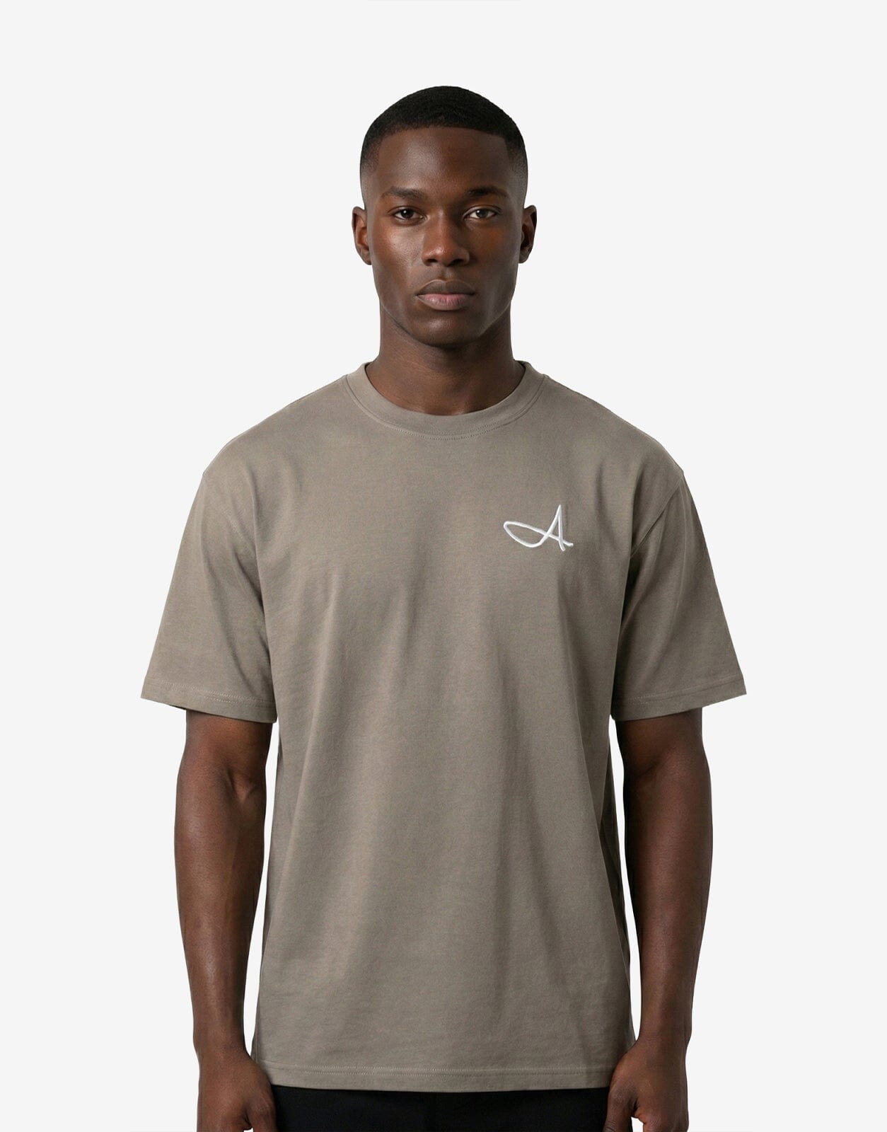 Fade Signature A Boxy Taupe T-Shirt - Subwear