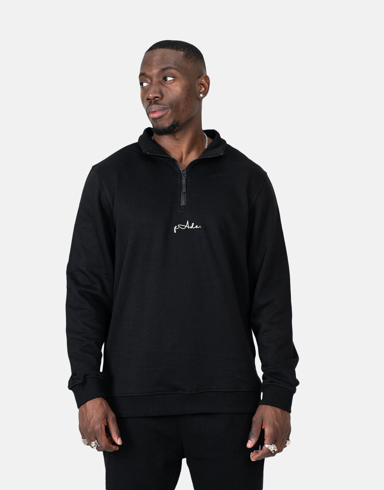 Fade Signature Quarterzip Sweatshirt Black - Subwear