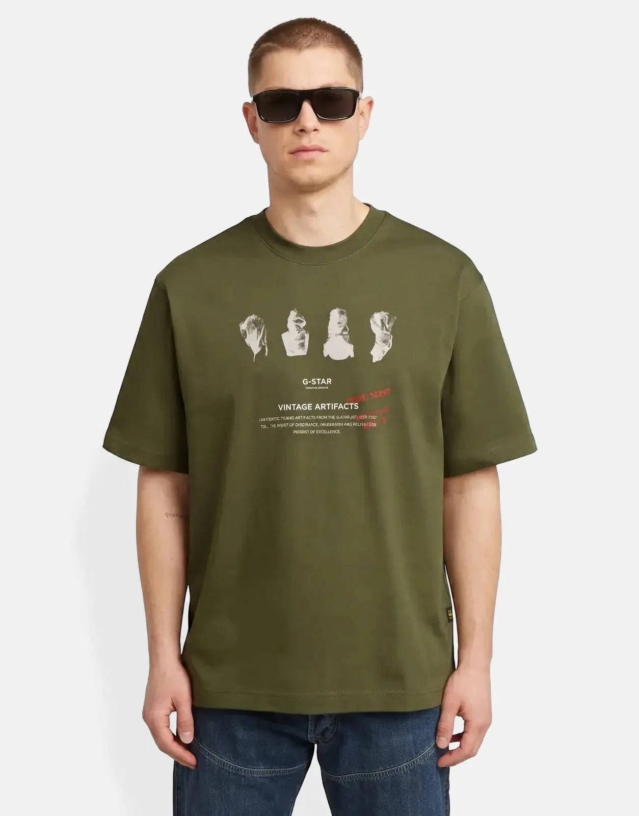 G-Star RAW Artifacts Boxy Shadow Olive T-Shirt - Subwear