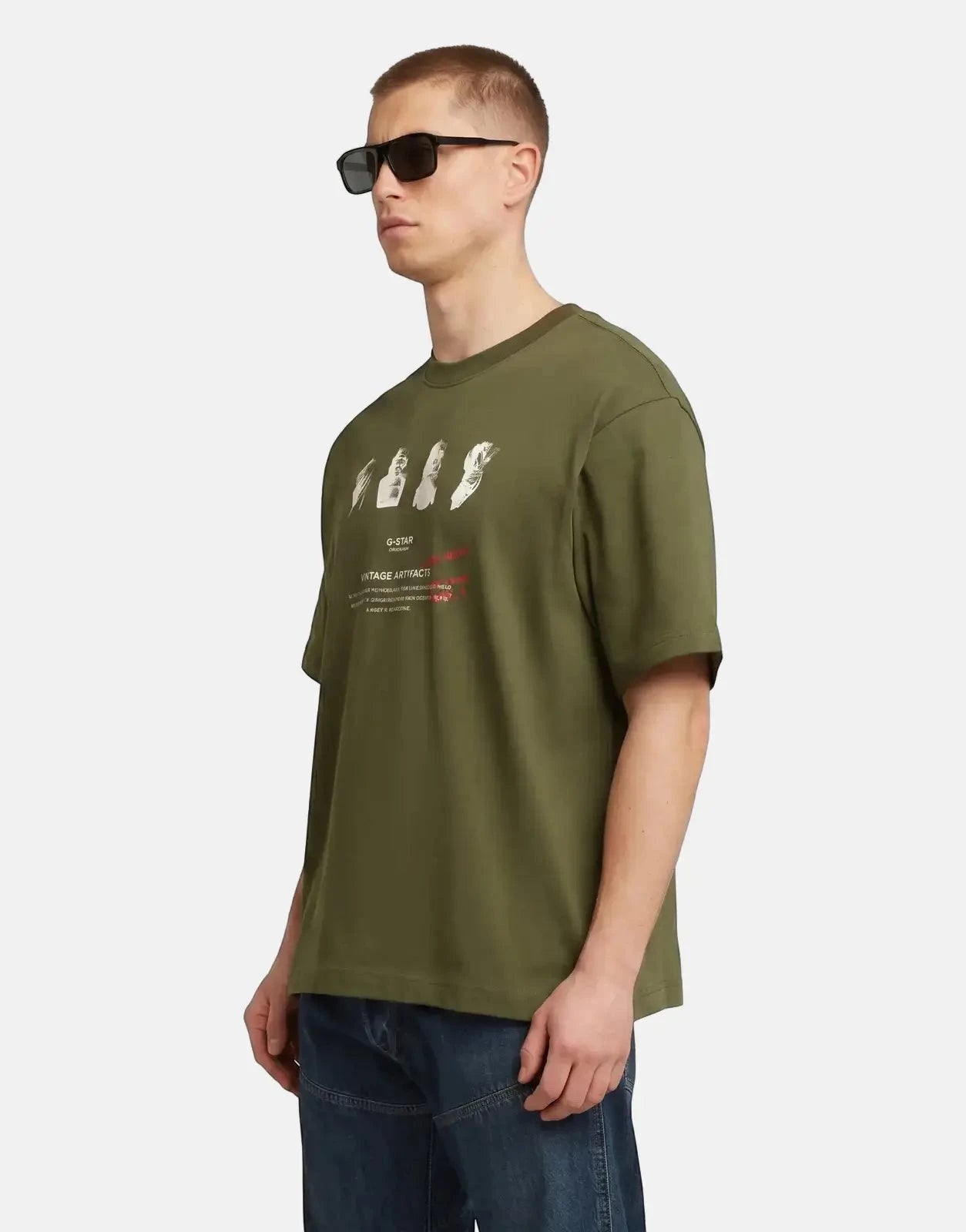 G-Star RAW Artifacts Boxy Shadow Olive T-Shirt - Subwear