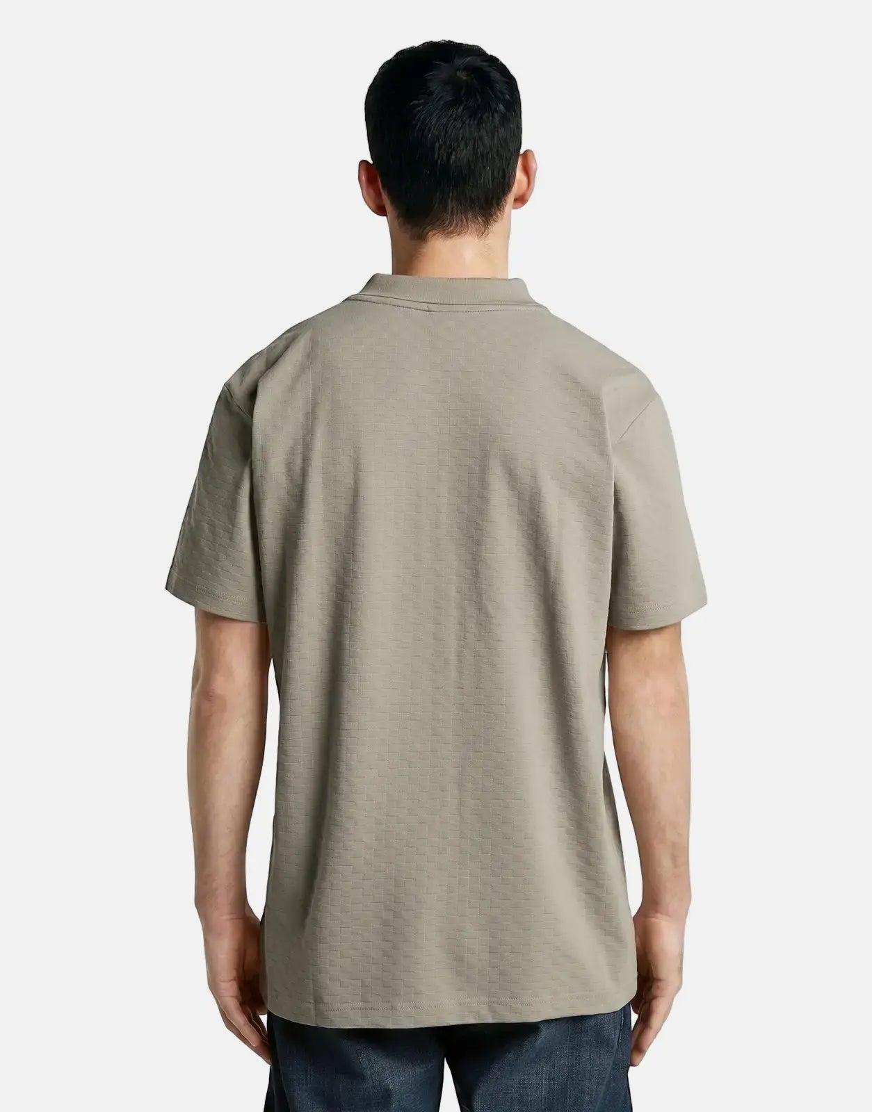 G-Star RAW Core Regular Jacquard Elephant Skin Polo Shirt for men, shown from the back. Features a textured design and short