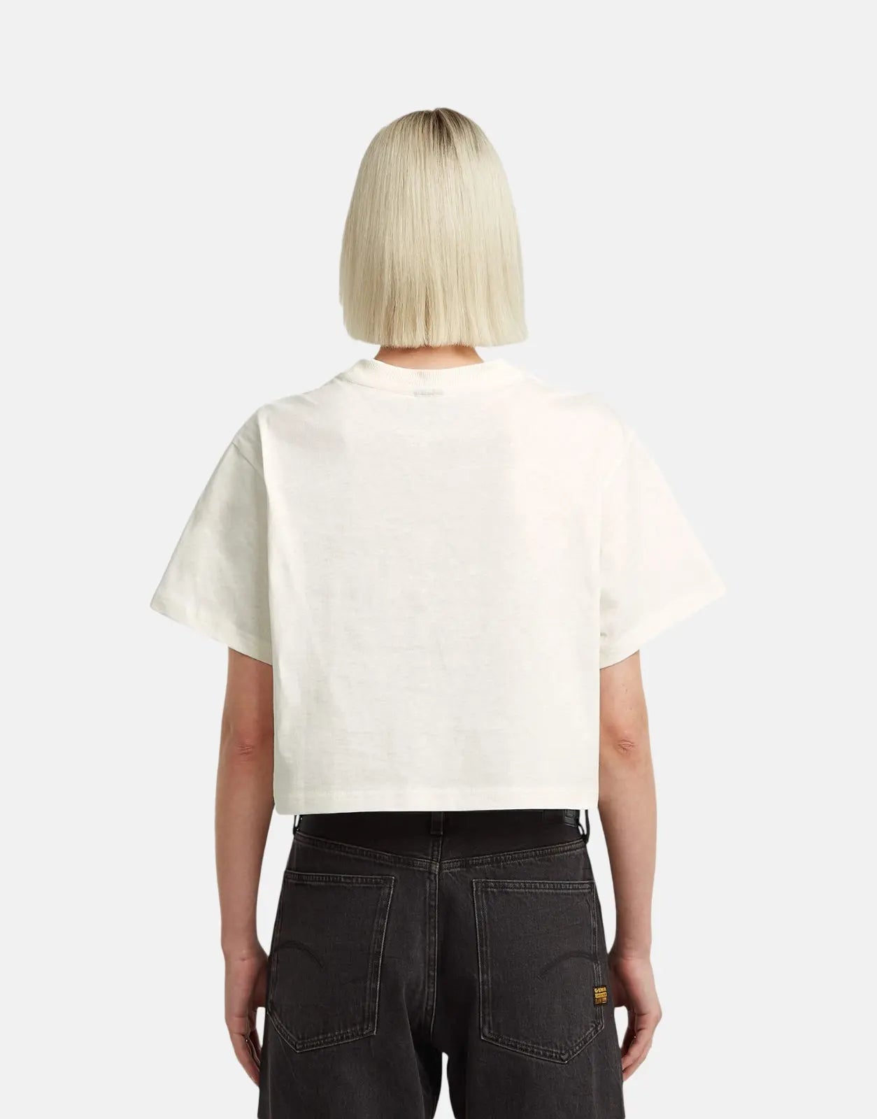 G-Star RAW Felt Logo Boxy Milk T-Shirt - Subwear