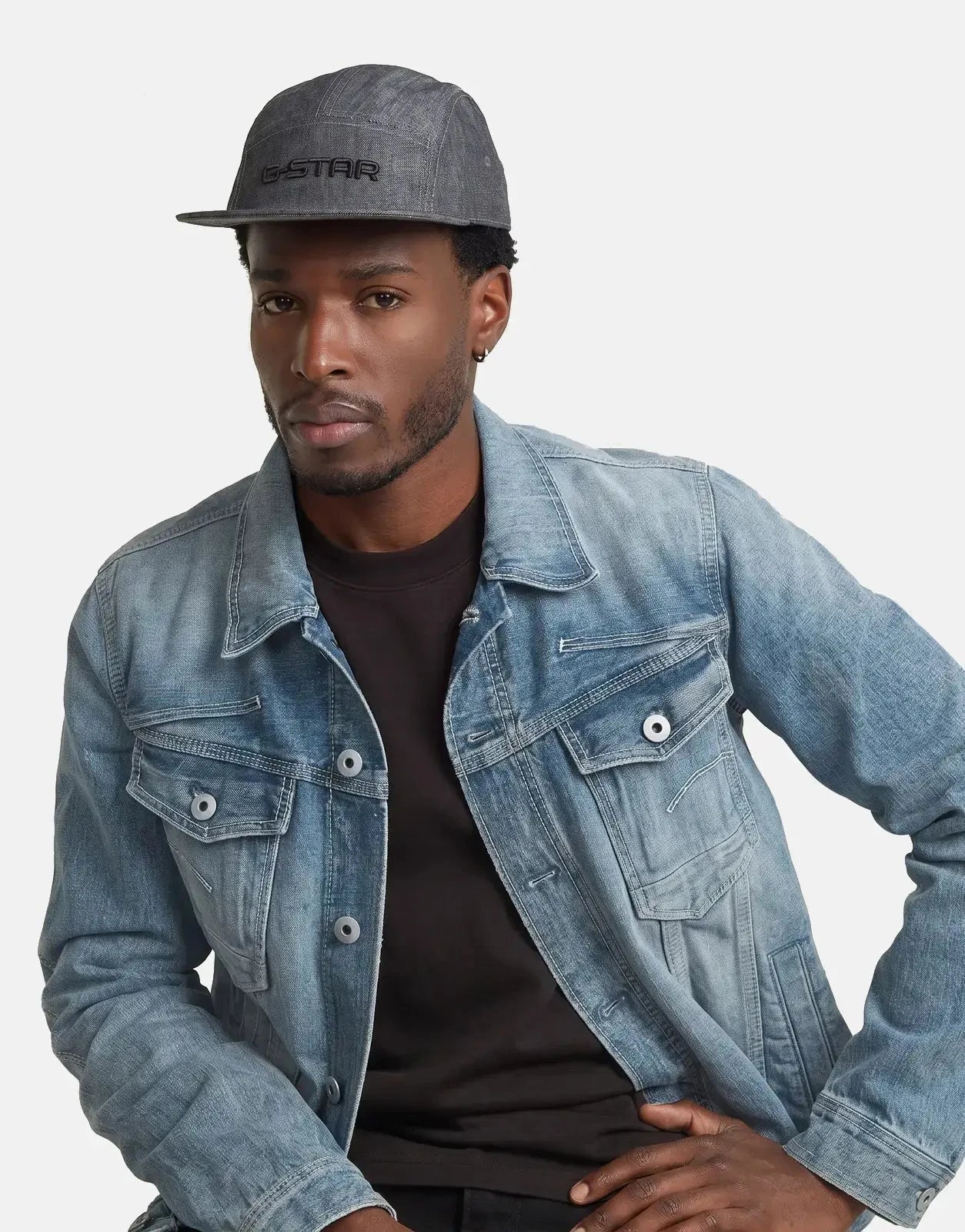 G-Star RAW Flat Brim 5 Raw Denim Panel Cap - Subwear