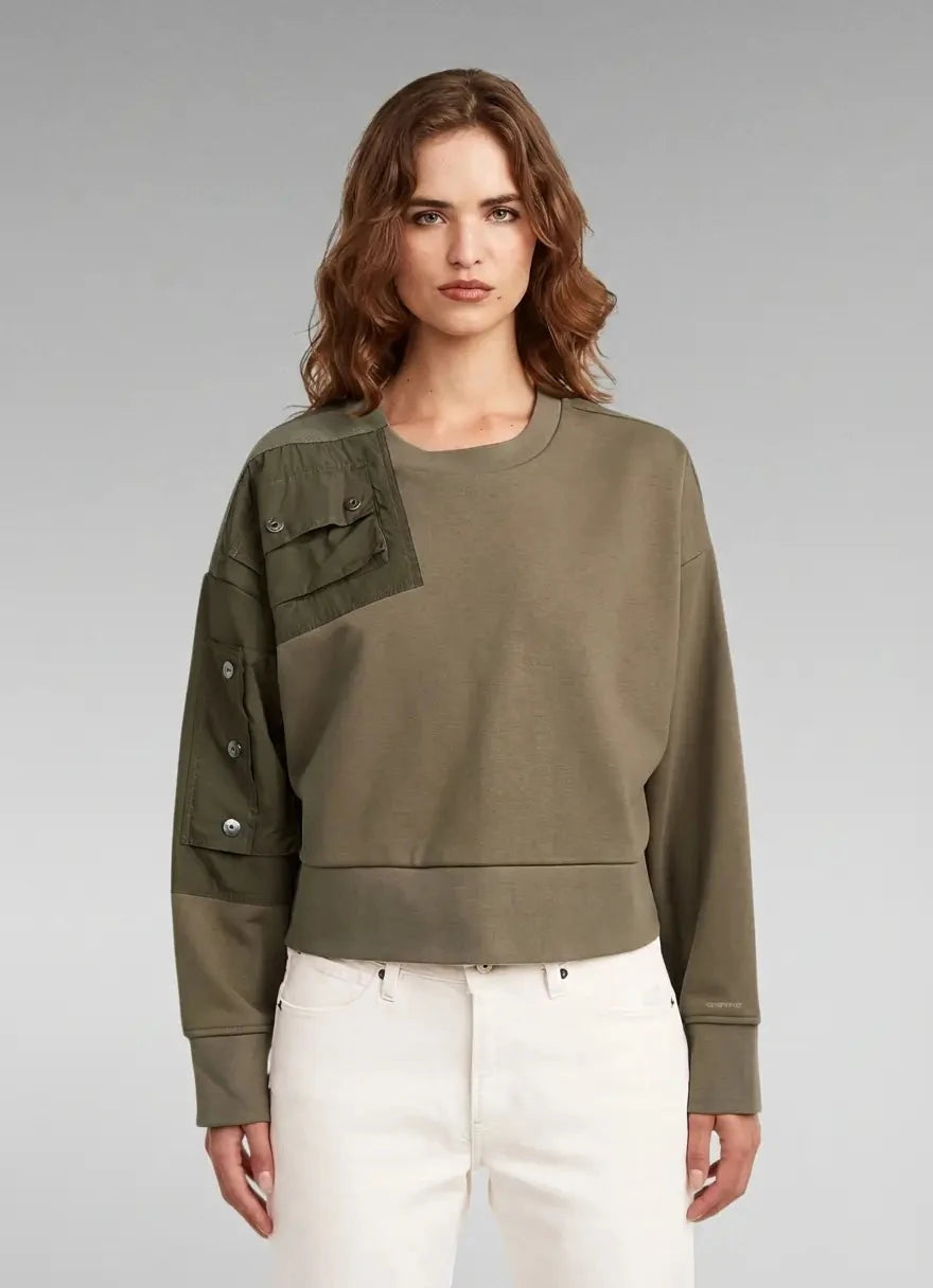 G-Star RAW Heritage Hardware Loose Cropped Turf Sweatshirt - Subwear