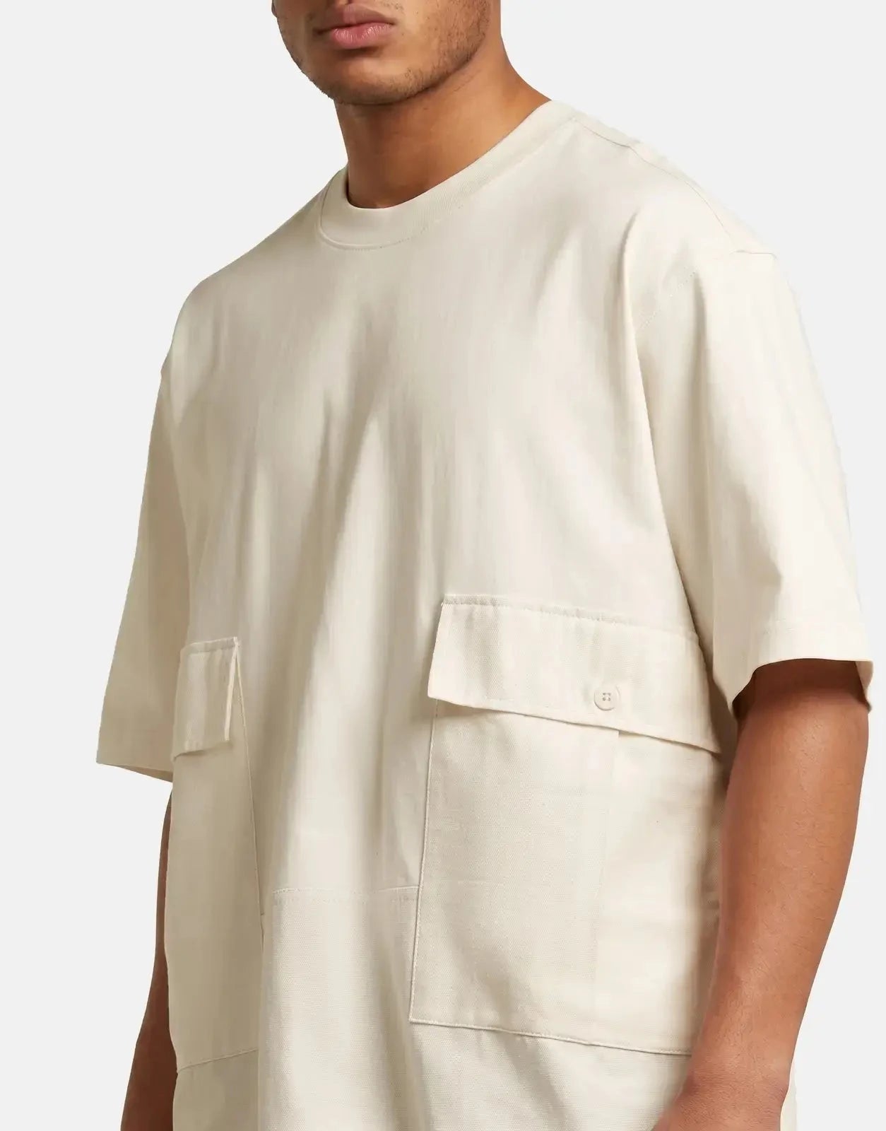 G-Star RAW Utility Fabric Mix Loose Milk T-Shirt - Subwear