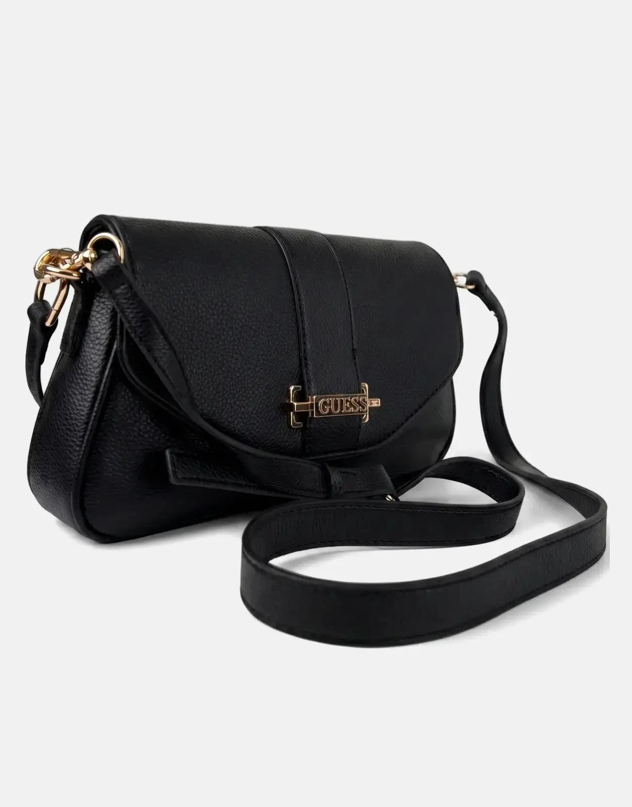 Guess Erika Flap Black Crossbody Bag - Subwear