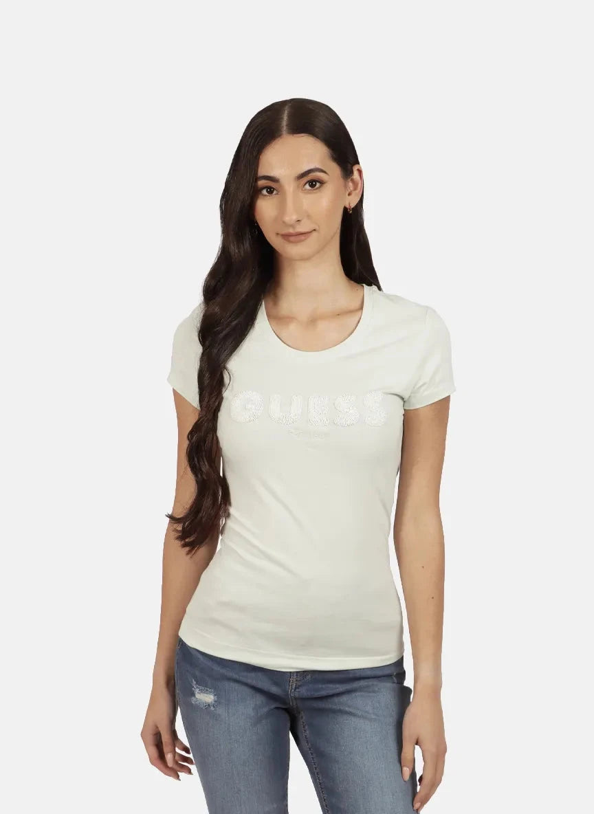 Guess Guess Logo Sequins Tea T-Shirt - Subwear