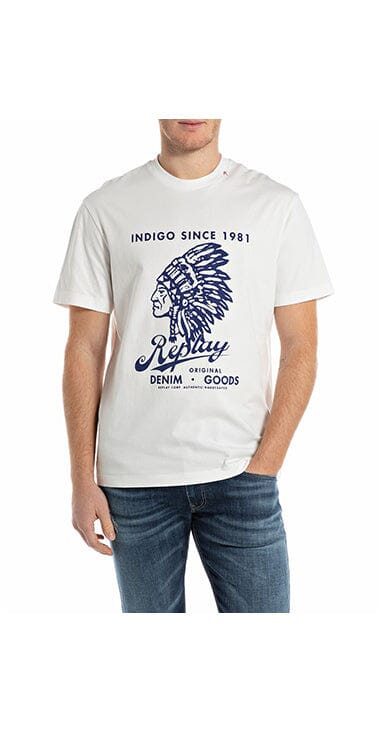 Replay Indigo Since 1981 Natural White T-Shirt - Subwear