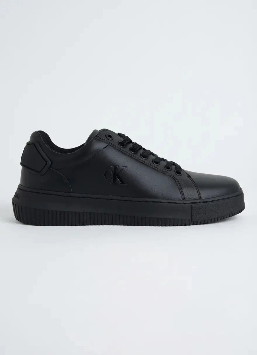 Calvin Klein Chunky Cupsole RU Patch Leather Black Sneaker - Subwear