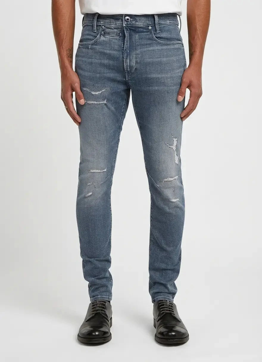 G-Star RAW D-Staq Faded Blue Pebble Restored 3D Slim Jeans - Subwear