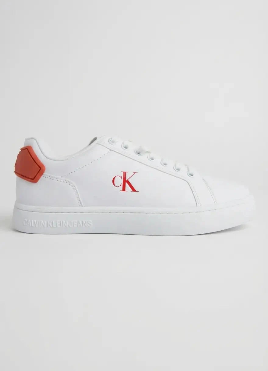 Calvin Klein Classic Cupsole RU Patch Leather White Sneaker - Subwear