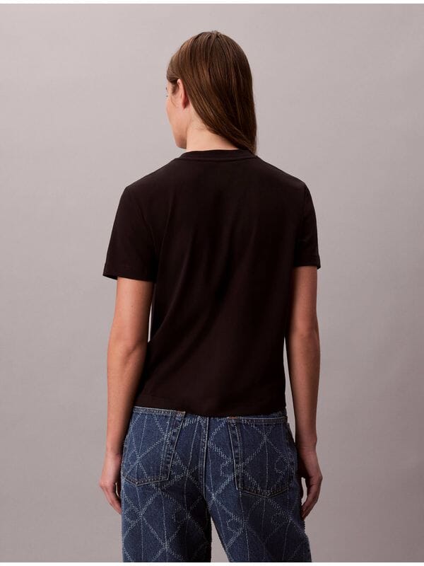 Calvin Klein Fitted Script T-Shirt Blk - Subwear
