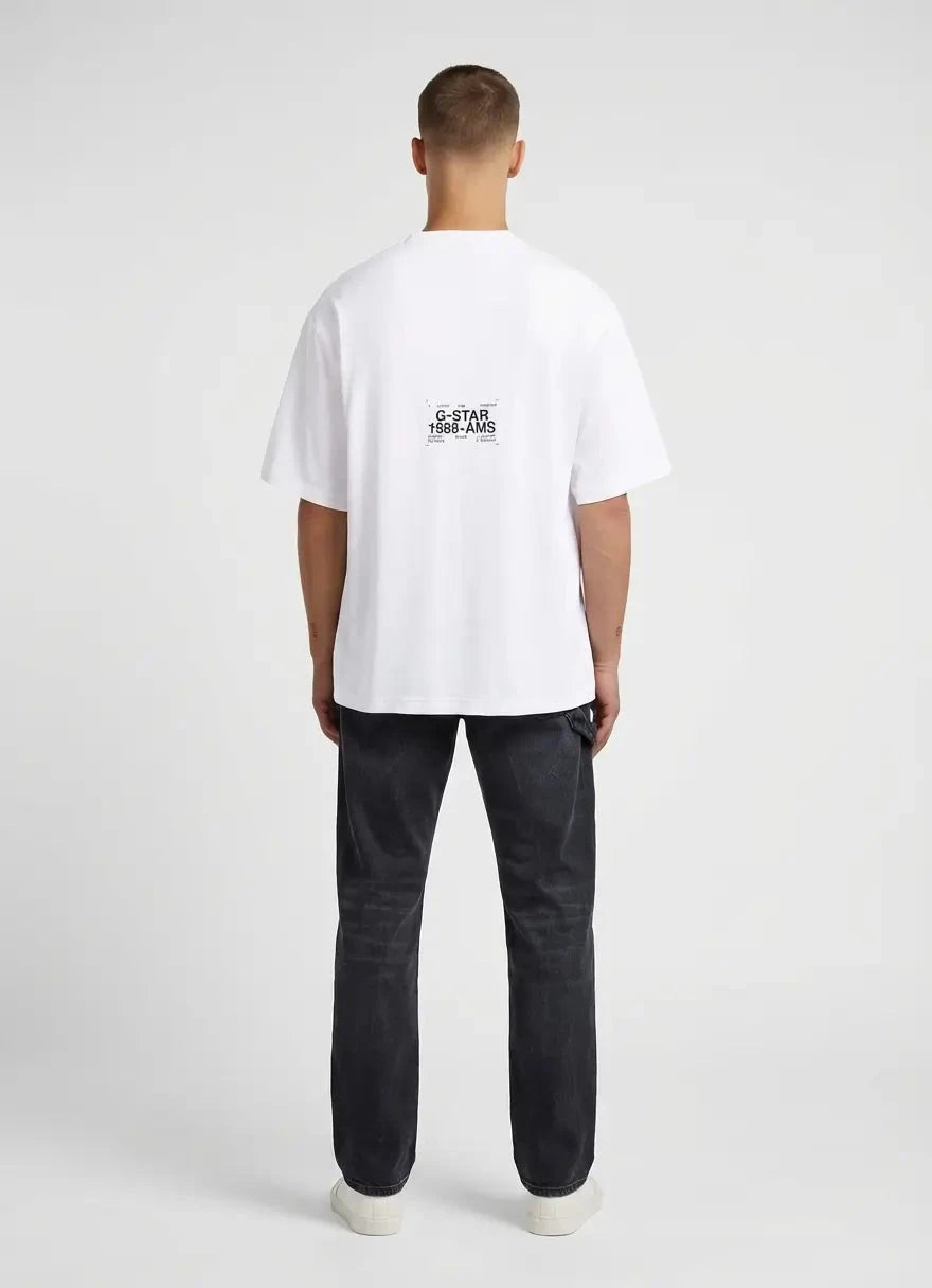 G-Star RAW Badge White Boxy T-Shirt - Subwear